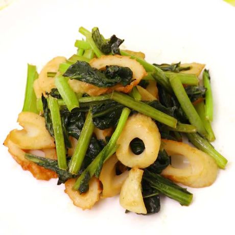 簡単で子供も喜ぶ 小松菜とちくわのしょうゆマヨソテーのレシピ動画 作り方 Delish Kitchen