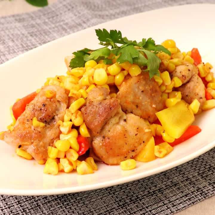 とうもろこしとチキンのスパイシーマリネ
