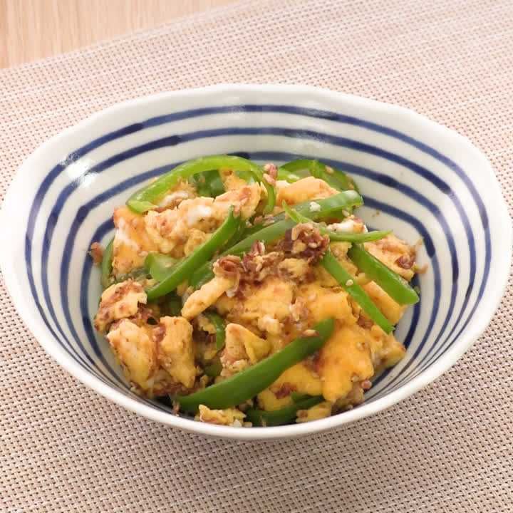 卵とピーマンのおかか和え
