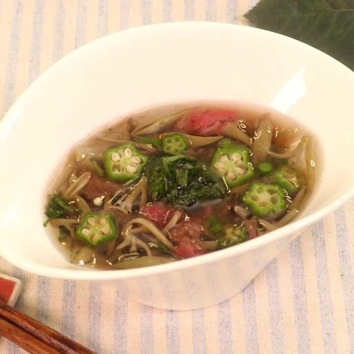 オクラの梅しそじゅんさい