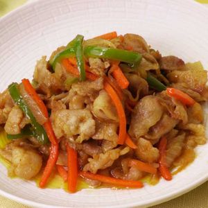 豚バラとにんじんのカレーマーマレード炒め