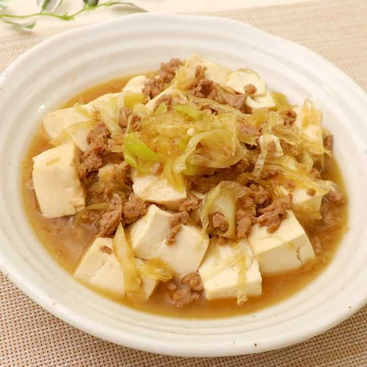 糸寒天入り豆腐と豚ひき肉の炒め煮