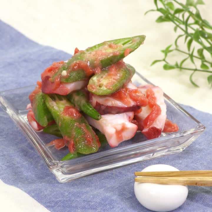 オクラとたこの梅肉和え