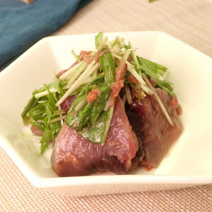 かつおの梅ソースあえ