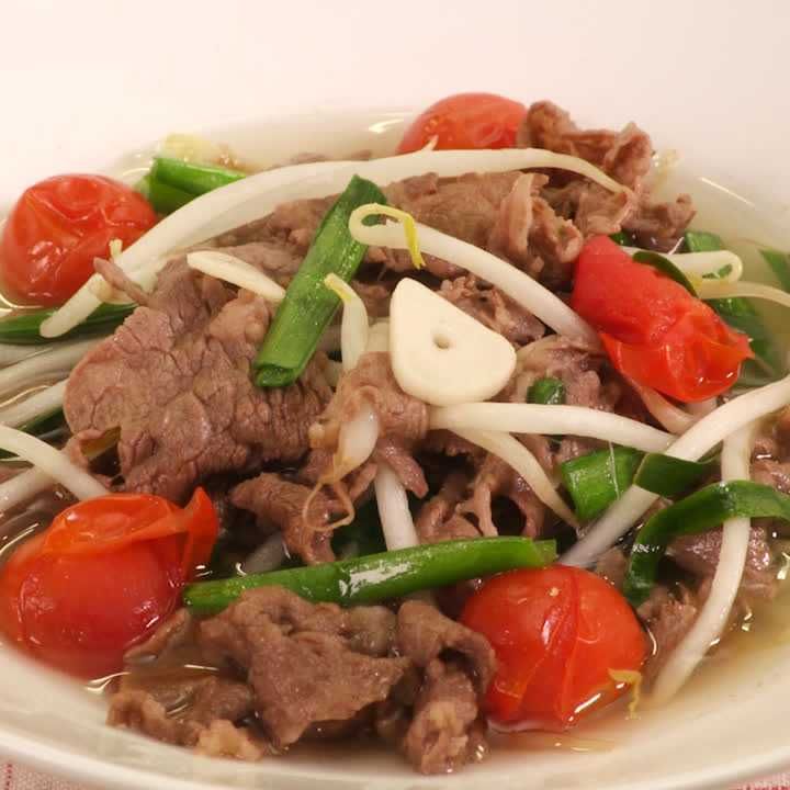 シャキシャキ野菜と牛肉のスープ