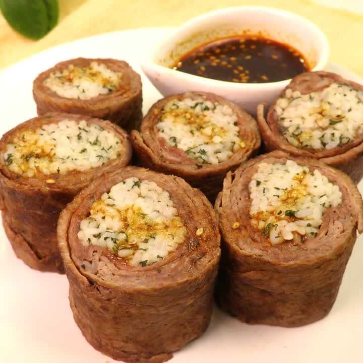 牛ロールごはん