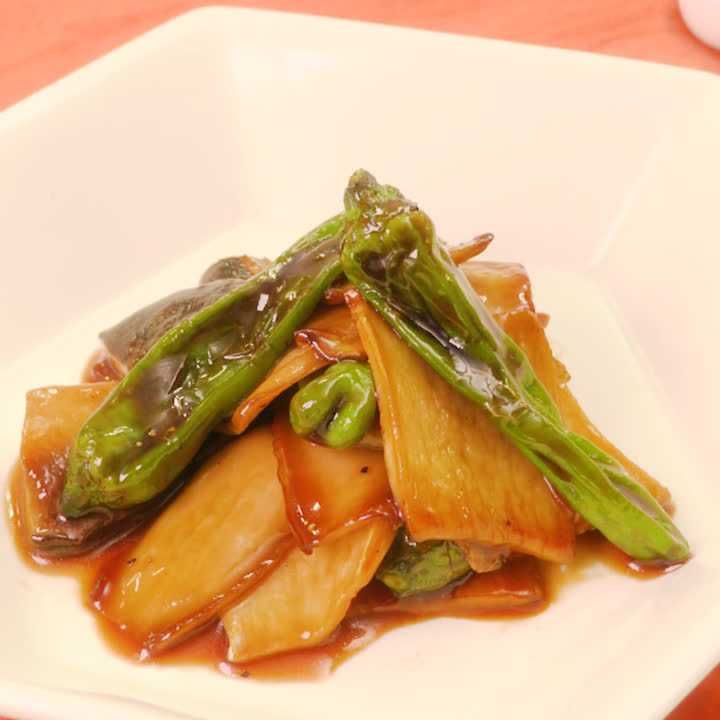 エリンギとししとうのオイスター炒め
