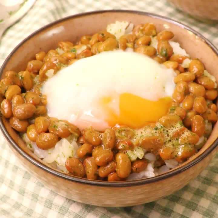 磯バターポン酢納豆丼
