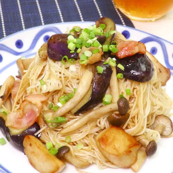 きのこのバター醤油そうめん