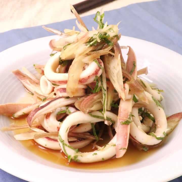 ボイルイカの香味和え