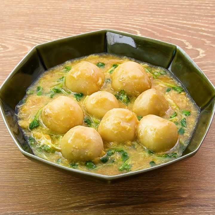 里芋のふんわり卵あんかけ