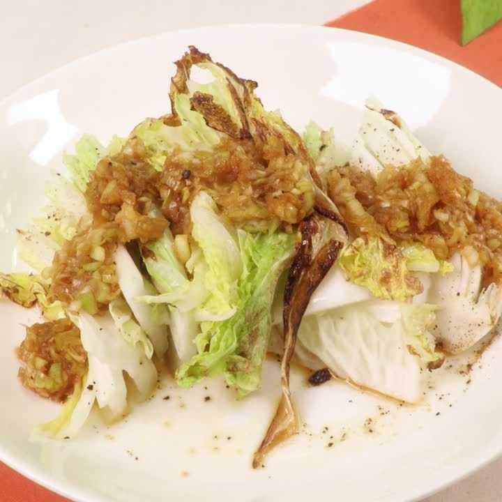 焼き白菜のねぎ醤油だれ