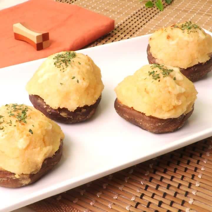 しいたけの明太ポテト焼き