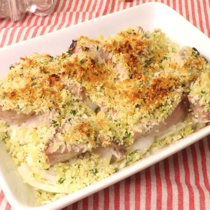 カツオの香草パン粉焼き