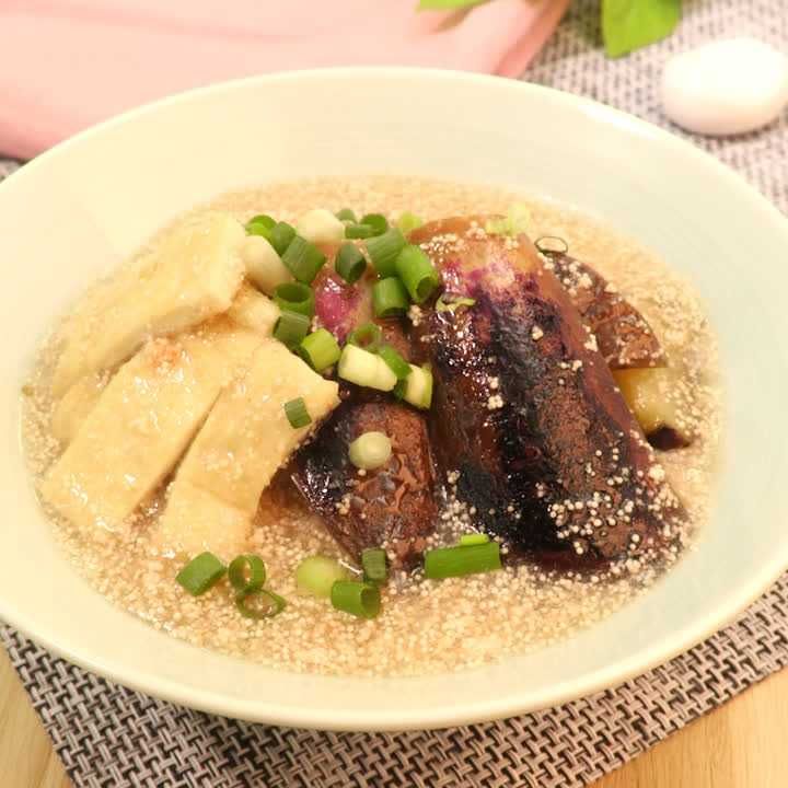 油揚げとナスの明太あん