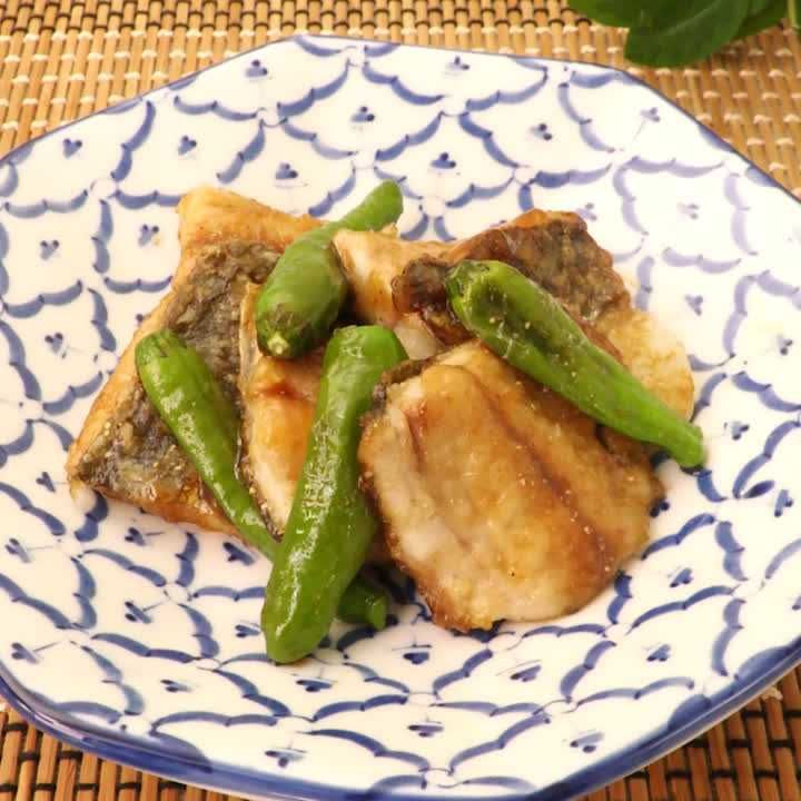 アジとししとうの照り焼き　山椒風味