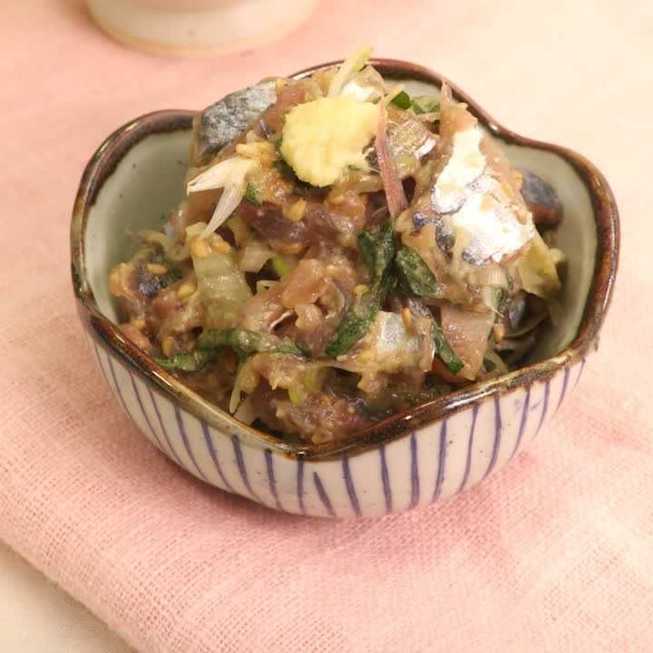 さんまの香味みそ和え