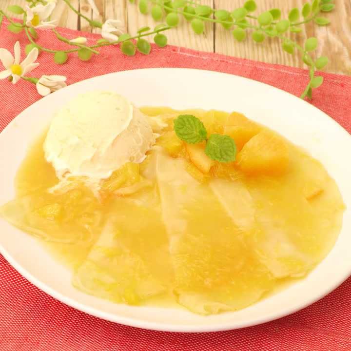 餃子の皮でクレープシュゼット風