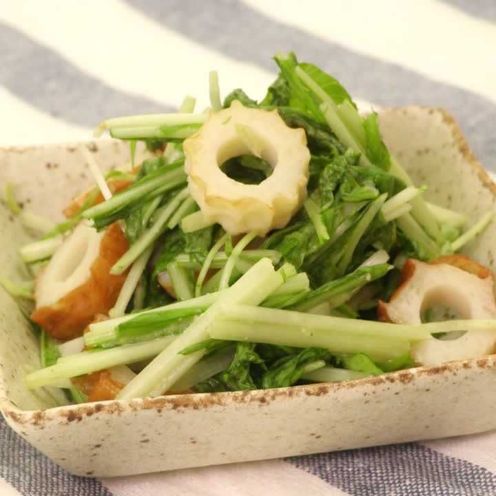 水菜とちくわのわさび和え