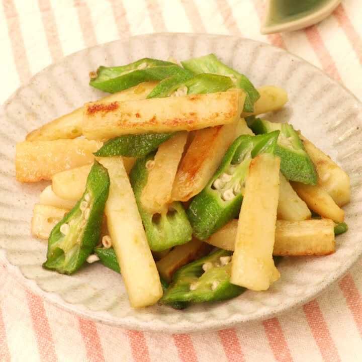 山芋とオクラの柚子胡椒きんぴら