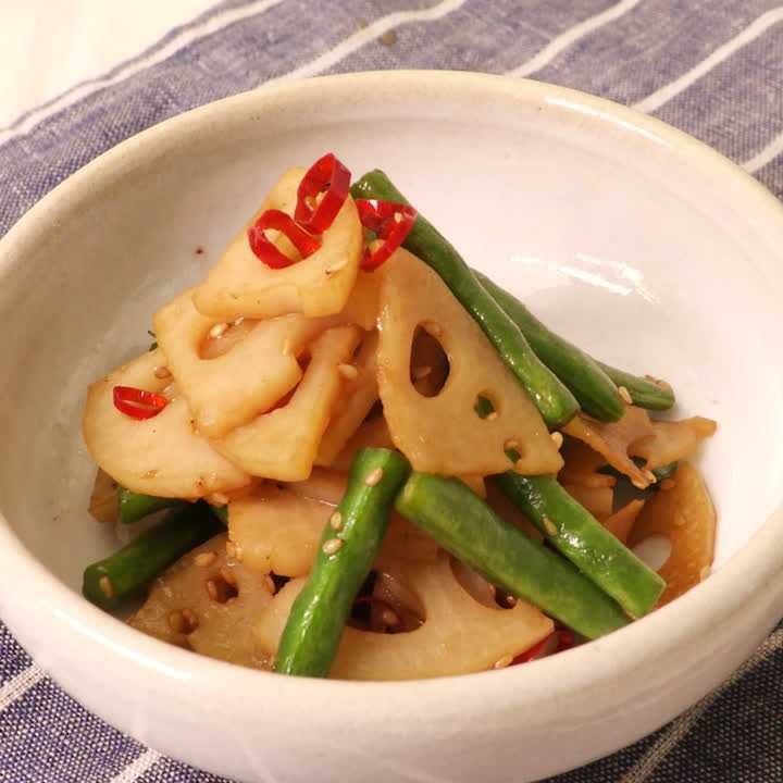 いんげんとれんこんのきんぴら