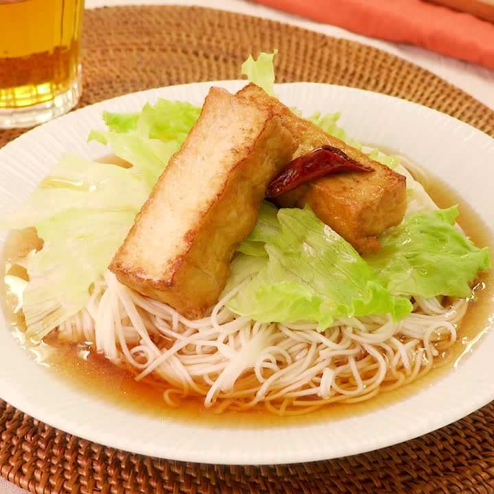 厚揚げのぶっかけそうめん