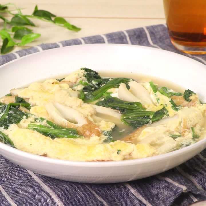 ちくわとほうれん草の卵とじ