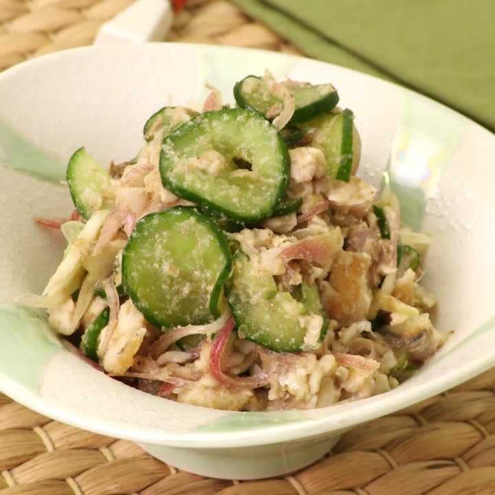 アジときゅうりのごま和え