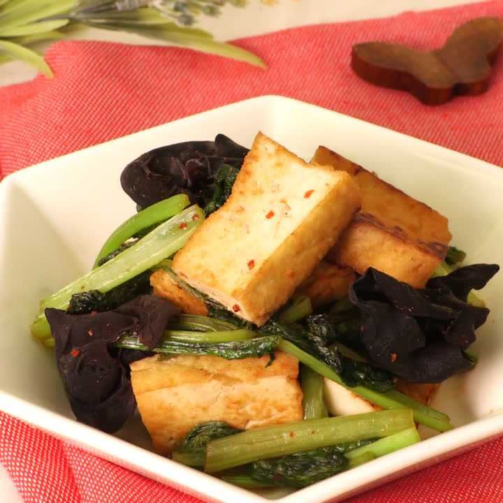 厚揚げときくらげのピリ辛中華炒め