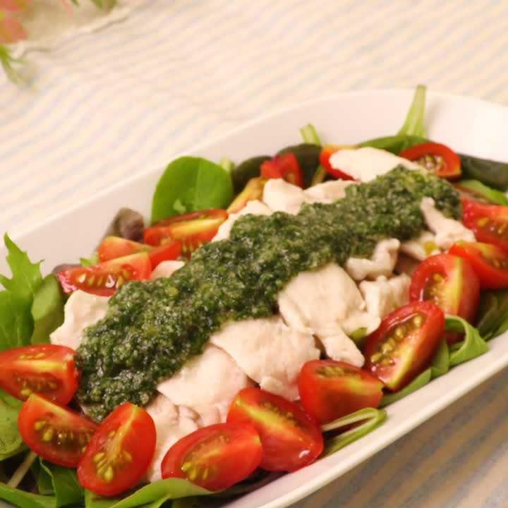 鶏ささみのバジル冷しゃぶ