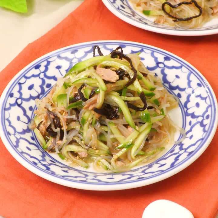 レンジで簡単 ツナと塩こぶ春雨サラダのレシピ動画 作り方 Delish Kitchen