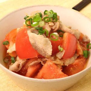 豚肉とトマトのしょうがあえ