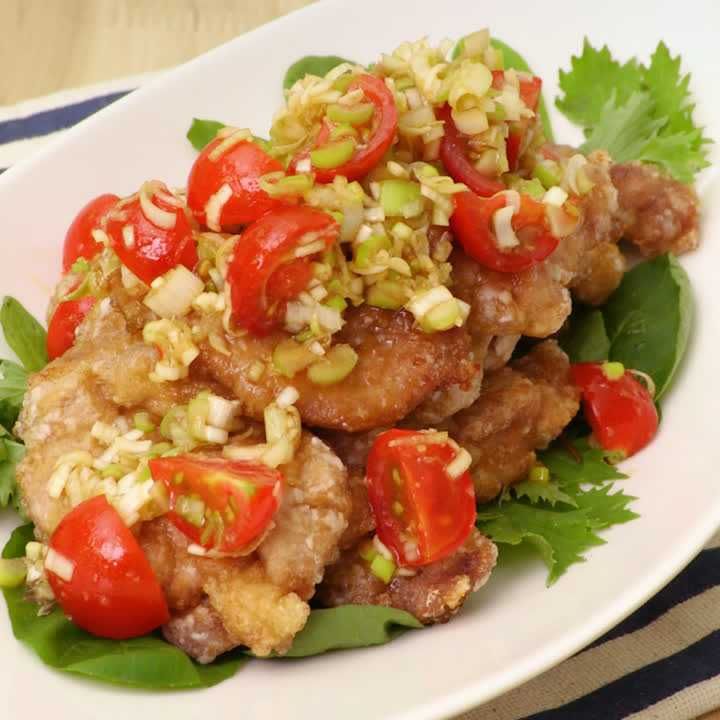 豚ヒレのトマト竜田揚げ