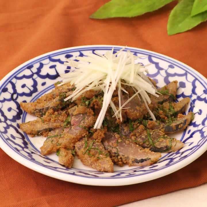 アジのたっぷりゴマまみれ