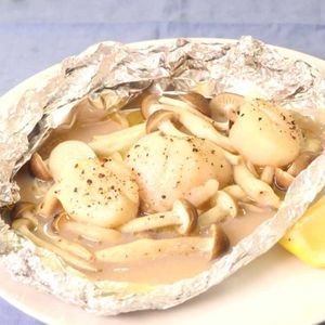 「ホタテときのこのホイル焼き」のレシピ動画