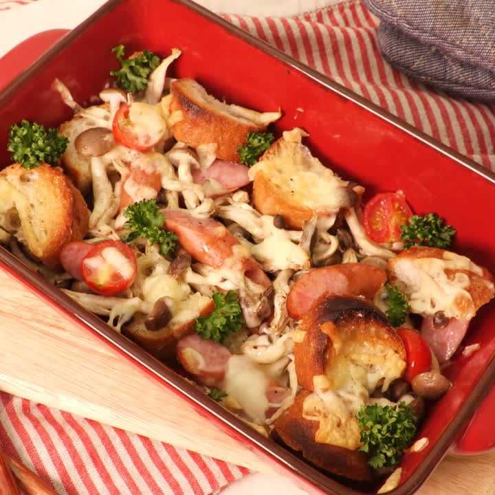 カリッと香ばしい しめじのガーリックチーズ焼きのレシピ動画 作り方 Delish Kitchen