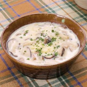 きのことベーコンのクリームスープ