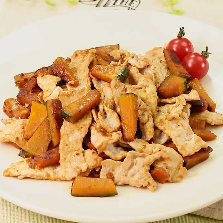 豚ロースとかぼちゃのマスタードソテー