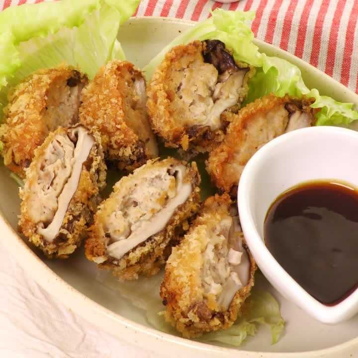 しいたけの肉詰めフライ