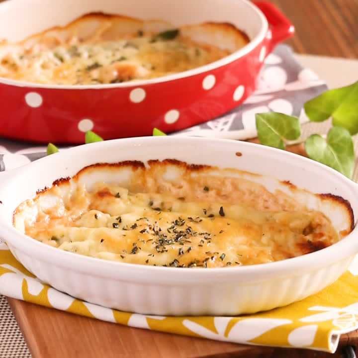 アスパラの明太グラタン