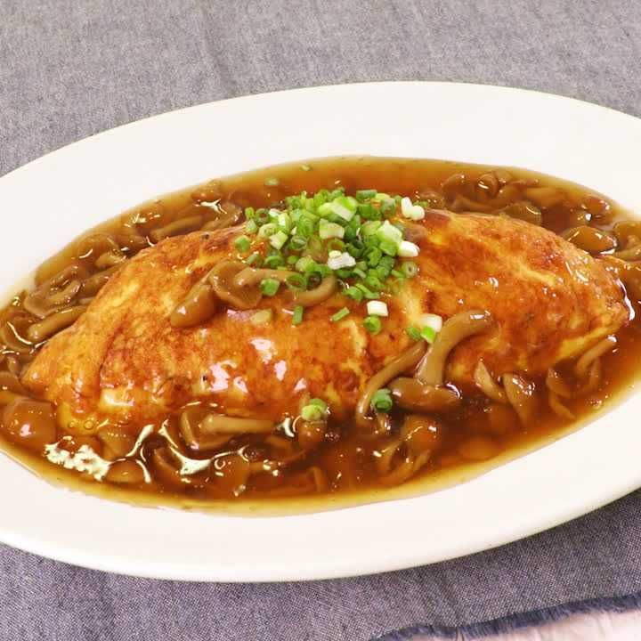 なめこあんかけオムレツ