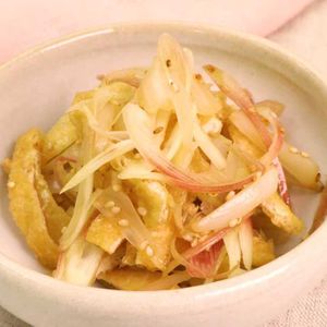 「らっきょうと油揚げの和え物」のレシピ動画