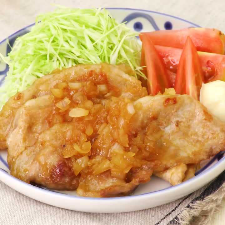 豚とらっきょうの生姜焼き