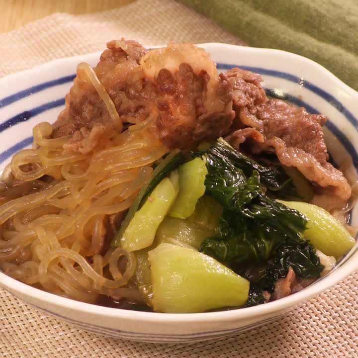 牛肉とチンゲン菜のすき焼き風