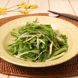 水菜と細切りしょうが和え