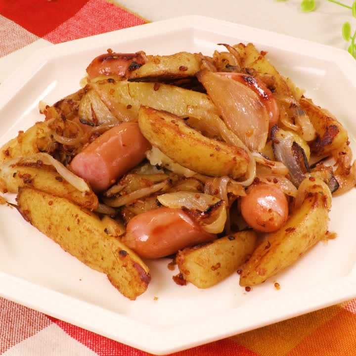 冷凍ポテトのガーリックマヨ炒め