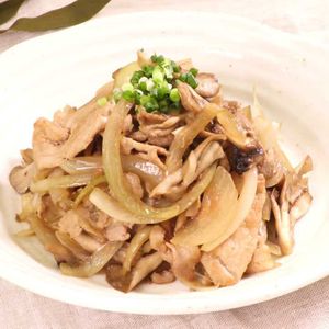 「豚肉とまいたけの甘辛炒め」のレシピ動画