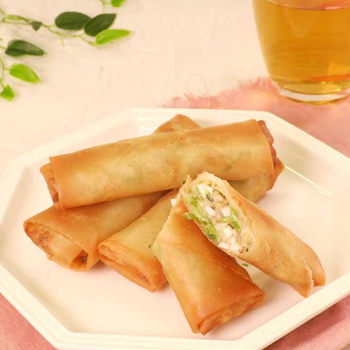 鮭缶で鮭とキャベツタルタル春巻き