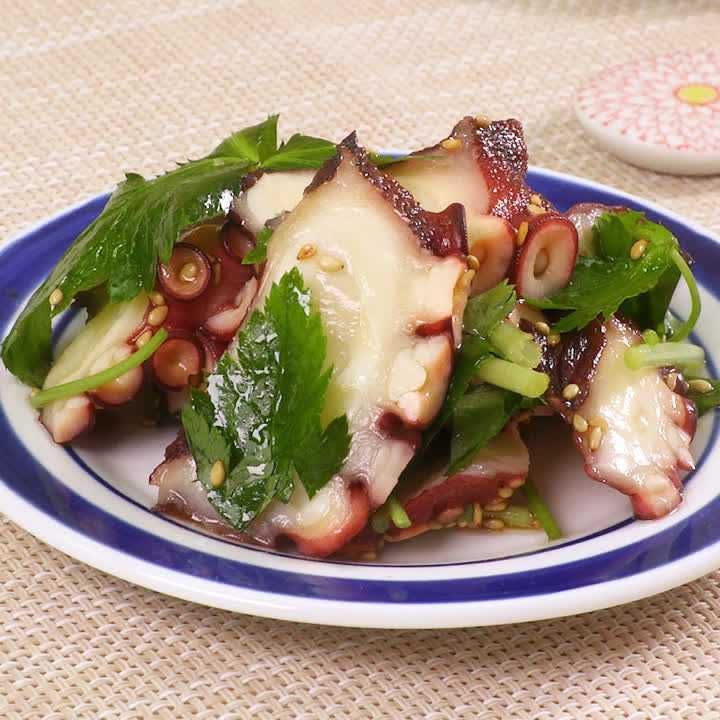 三つ葉とタコのナムル