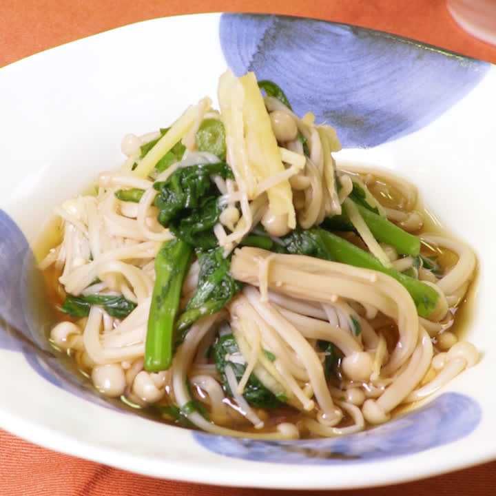 春菊とえのきのしょうが煮